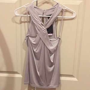 Trendy and dressy silver top